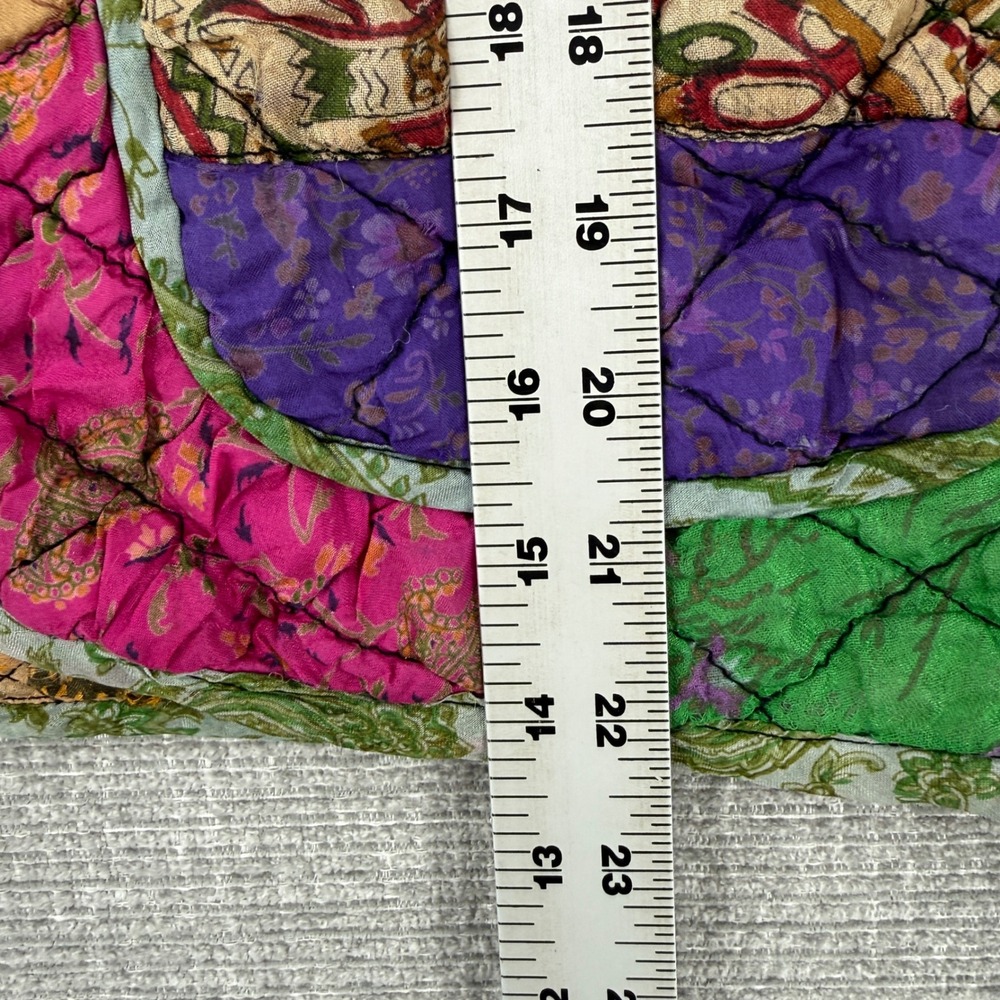 Sacred Threads Quilted Patchwork Silk Jacket Kimo… - image 5